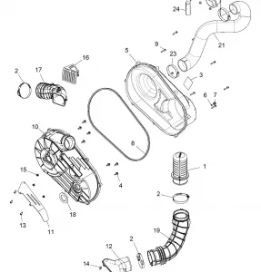 DRIVE TRAIN, CLUTCH COVER AND DUCTING - Z18VCE87BK/BU/BR/LU (700332)