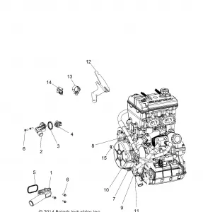 ENGINE, Охлаждение, THERMOSTAT and BYPASS - Z18VCE87BK/BU/BR/LU (49RGRTHERMO15RZR900)