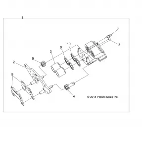 BRAKES, CALIPER FRONT - Z18VAS87CM (49RGRCALIPER15RZR900)