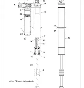 SUSPENSION, REAR SHOCK INTERNALS - Z18VFL92BK (702247)