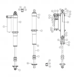 SUSPENSION, REAR SHOCK INTERNALS - Z18VDR99AL/BL (702421)