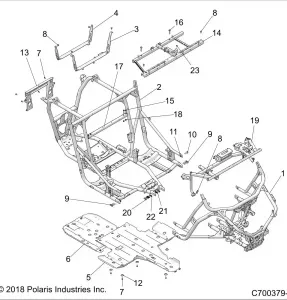 CHASSIS, MAIN Рама AND SKID PLATES - Z18VEL92BK/BR/LK (C700379-1)