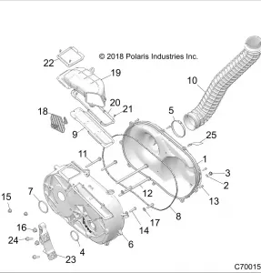 DRIVE TRAIN, CLUTCH COVER AND DUCTING - Z18VEL92BK/BR/LK (C700159)