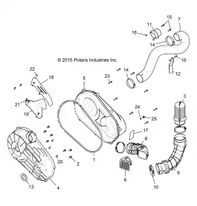 DRIVE TRAIN, CLUTCH COVER AND DUCTING - Z19VBE99AM/BM/LM (700420)