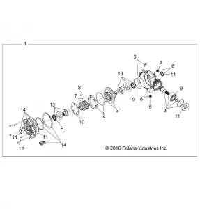 DRIVE TRAIN, FRONT GEARCASE INTERNALS - Z19VHA57F2 (100834)