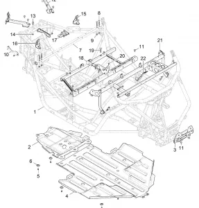 CHASSIS, MAIN Рама AND SKID PLATE - Z19VBA87A2/E87AG/AK/LG (701068)