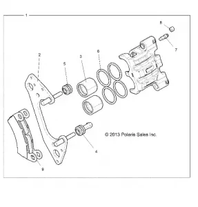 BRAKES, FRONT CALIPER - Z19VFE99AD/BD/AK/BK/AN/BN/LD/K99AD/BD/AK/BK/AN/BN/LK/LE/L99AC/BC/M99AL (49RGRCALIPER14RZR1000)