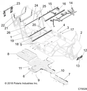 CHASSIS, MAIN Рама AND SKID PLATES - Z19VFE99AD/BD/AK/BK/AN/BN/LD/K99AD/BD/AK/BK/AN/BN/LK/LE/L99AC/BC/M99AL (C700287)