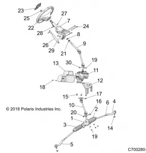 STEERING, POWER STEERING ASM. - Z19VFE99AD/BD/AK/BK/AN/BN/LD/K99AD/BD/AK/BK/AN/BN/LK/LE/L99AC/BC (C700280-1)