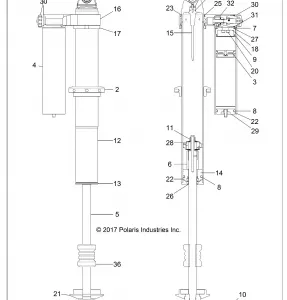 SUSPENSION, REAR SHOCK INTERNALS - Z19VFE99LD/KLE/LK (701950)