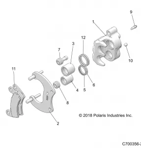 BRAKES, REAR CALIPER - Z19VPL92AK/BK/AR/BR/AM/BM (C700356-2)