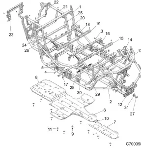 CHASSIS, MAIN Рама AND SKID PLATES - Z19VPL92AK/BK/AR/BR/AM/BM (C700358)