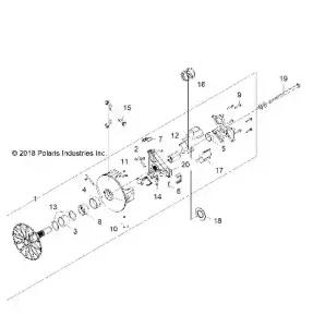 DRIVE TRAIN, PRIMARY CLUTCH - Z19VPL92AK/BK/AR/BR/AM/BM (702484)