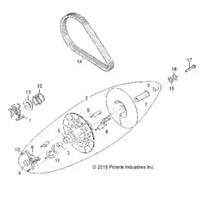 DRIVE TRAIN, SECONDARY CLUTCH - Z19VPE92AM/BM (702485)