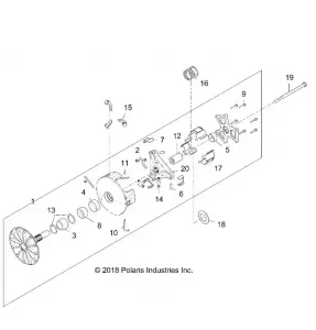 DRIVE TRAIN, PRIMARY CLUTCH - Z19VEE92AM/BM (702378)