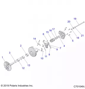 DRIVE TRAIN, PRIMARY CLUTCH - Z20CHE57AM (C701049-2)