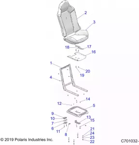 BODY, Сидение ASM. AND SLIDER - Z20A5E87BP/BK/BX (C701032-1)