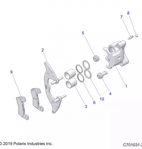 BRAKES, FRONT CALIPER - Z20A5A87B2/E87BP/BK/BX (C701031-2)