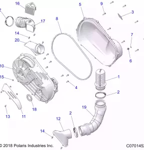 DRIVE TRAIN, CLUTCH COVER AND DUCTING - Z20A5A87B2/E87BP/BK/BX (C0701452)