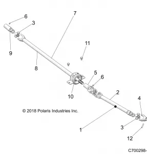 DRIVE TRAIN, FRONT PROP SHAFT - Z20A5A87B2/E87BP/BK/BX (C700298-2)