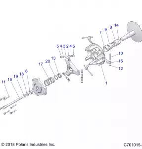 DRIVE TRAIN, PRIMARY CLUTCH - Z20A5A87B2/E87BP/BK/BX (C701015-1)