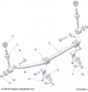 SUSPENSION, FRONT STABILIZER BAR - Z20A5A87B2/E87BP/BK/BX (C701021-2)