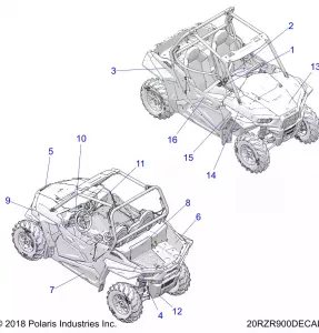 BODY, Наклейки - Z20A5K87BG (20RZR900DECAL)