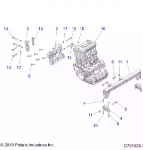 ENGINE, ENGINE MOUNTING - Z20A5K87BG (C701025-7)