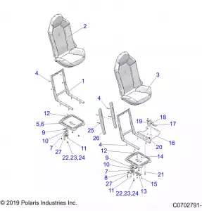 BODY, Сидение ASM. AND SLIDER - Z20P4E92AC/BC/F92AC (701020)