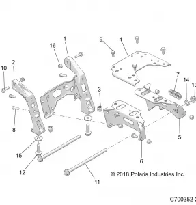 CHASSIS, MOUNTING, FRONT GEARCASE - Z20P4E92AC/BC/F92AC (C700352-2)