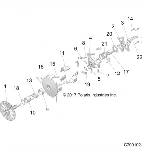 DRIVE TRAIN, PRIMARY CLUTCH - Z20P4E92AC/BC/F92AC (C700102-2)