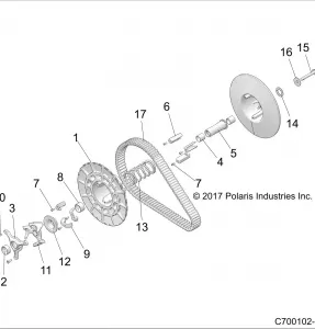 DRIVE TRAIN, SECONDARY CLUTCH - Z20P4E92AC/BC/F92AC (C700102-5)