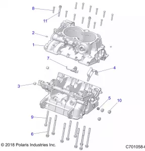 ENGINE, Картер - Z20P4E92AC/BC/F92AC (C701058-6)
