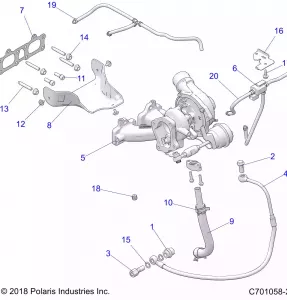 ENGINE, TURBO CHARGER MOUNTING - Z20P4E92AC/BC/F92AC (C701058-2)