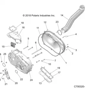 DRIVE TRAIN, CLUTCH COVER AND DUCTING - Z20PAE92AC/BC/F92AC/LC (C700320-1)