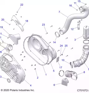 DRIVE TRAIN, CLUTCH COVER AND DUCTING - Z21A4E99AX/BX(C701072-3)