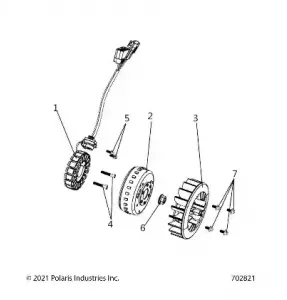 ENGINE, STATOR and FLYWHEEL - Z21HCB18B2 (702821)