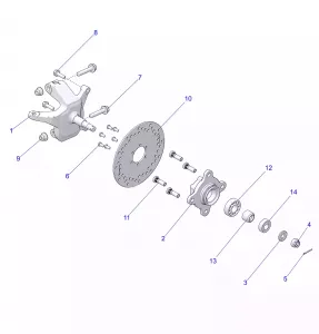 STEERING, FRONT HUB and SPINDLE - Z21HCB18B2 (C0201099-2)