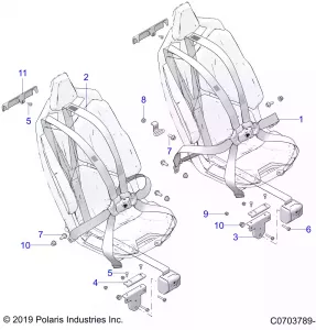 BODY, Сидение BELT MOUNTING, FRONT, PREMIUM/DELUXE - Z21R4U92AN/BN (C0703789-1)