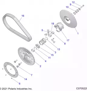 DRIVE TRAIN, SECONDARY CLUTCH - Z21R4U92AN/BN (C0705225)