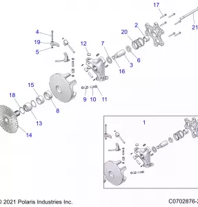 DRIVE TRAIN, PRIMARY CLUTCH - Z21R4C92AL/AX/BL/BX (C0702876-2)