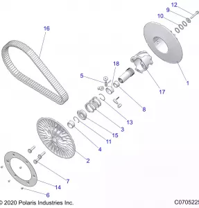 DRIVE TRAIN, SECONDARY CLUTCH - Z21RAC92AL/AX/BL/BX (C0705225)