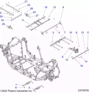 CHASSIS, MAIN Рама AND SKID PLATES - Z21R4D92BB/BK (C0705763)
