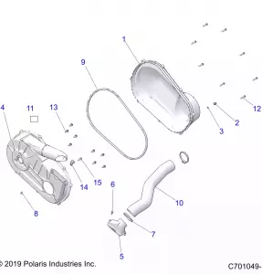 DRIVE TRAIN, CLUTCH COVER and DUCTING - Z21CHA57A2/K2/E57AK (C701049-1)