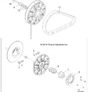 DRIVE TRAIN, SECONDARY CLUTCH - Z21CHA57K2 (702792)