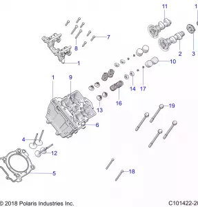 ENGINE, Головка блока цилиндров, CAMS AND VALVES - Z21CHA57A2/K2/E57AK (C101422-20)