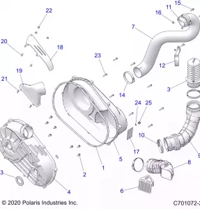 DRIVE TRAIN, CLUTCH COVER AND DUCTING - Z21ASE99A5/B5/K99A4/B4 (C701072-2)