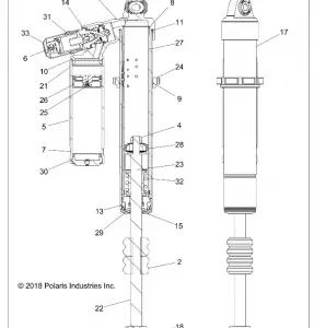 SUSPENSION, FRONT SHOCK INTERNALS, TURBO S AND LE - Z21PAL92AL/AT/BL/BT (702428)