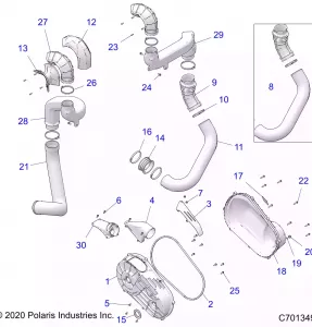 DRIVE TRAIN, CLUTCH COVER AND DUCTING - Z21NAM99AG (C701349)