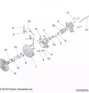 DRIVE TRAIN, PRIMARY CLUTCH - Z21N4E92AX/AG/BG/BX (C0702876-2)